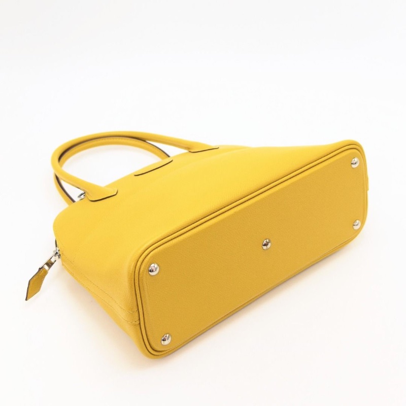 HERMES 琥珀黃Bolide保齡球27 手提肩背包27*18*9 9新 配件塵袋-6