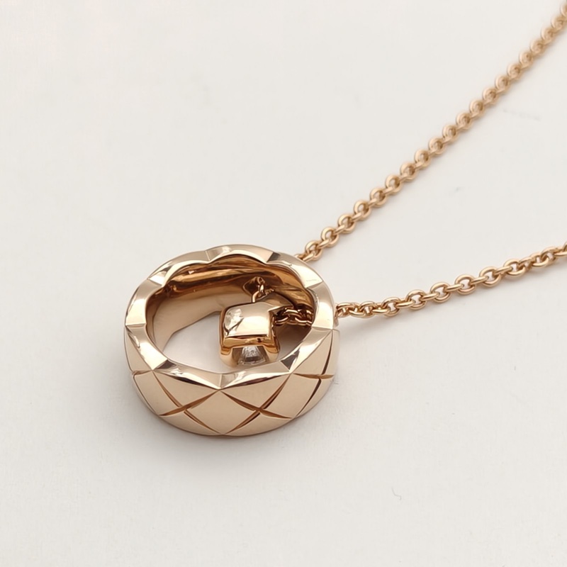 CHANEL 18K玫瑰金鑽石COCOCRUSH系列水冰月滿鑽項鏈-2