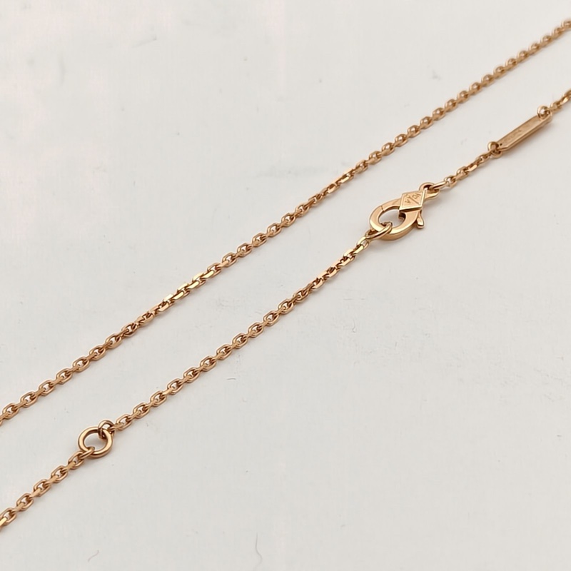 VAN CLEEF&ARPELS VintageAlhambra中號單花項鏈新扣18K玫瑰金/灰貝母-4