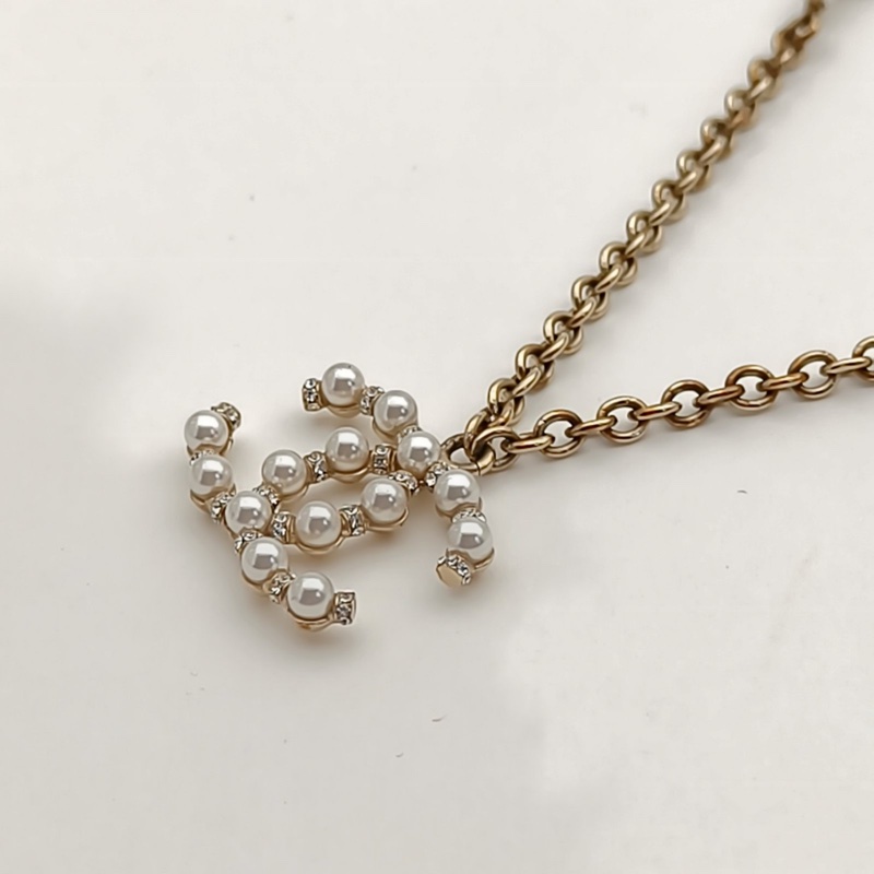 CHANEL 合金21C雙C珍珠項鏈-1