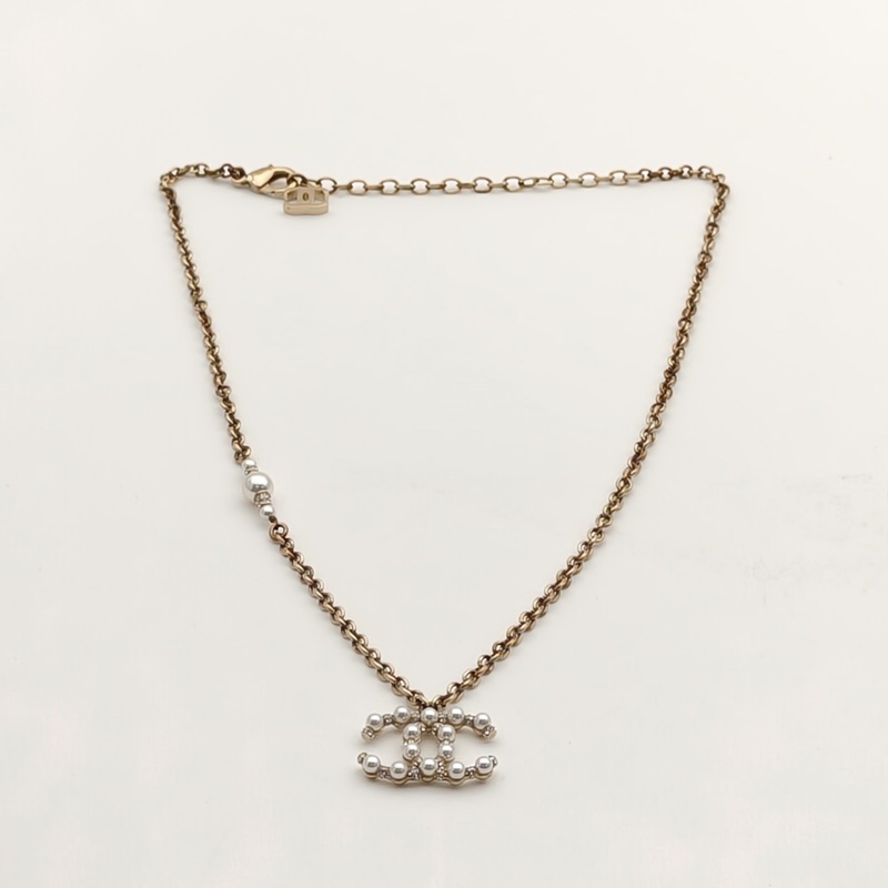CHANEL 合金21C雙C珍珠項鏈-4