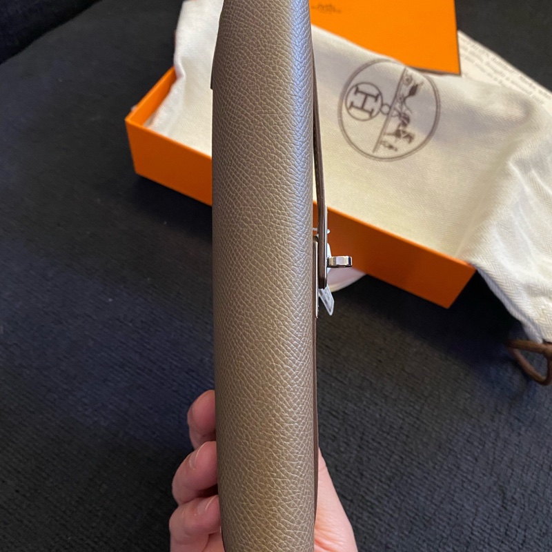 Hermes • Kelly Long 大象灰銀釦長夾 Epsom皮 全配附盒-6