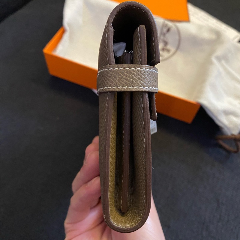 Hermes • Kelly Long 大象灰銀釦長夾 Epsom皮 全配附盒-9