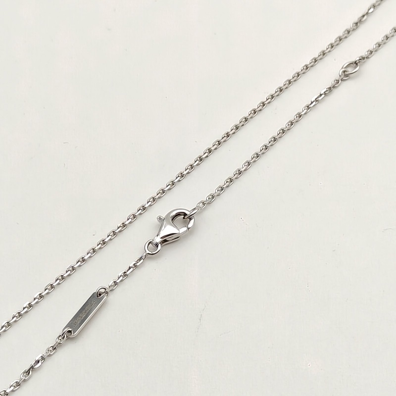 VAN CLEEF&ARPELS VintageAlhambra中號單花項鏈滿鑽18K白金/鑽石-3