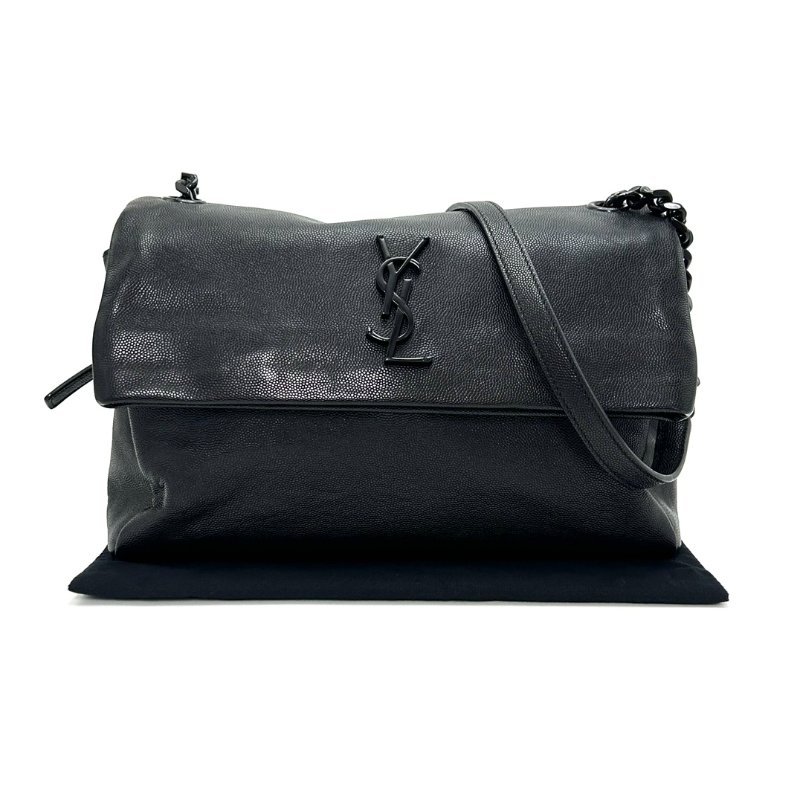 YSL 黑色魚子醬HoIlywood肩背斜背包28*19*10 98新配件塵袋-1