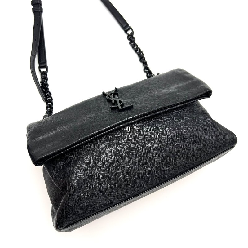 YSL 黑色魚子醬HoIlywood肩背斜背包28*19*10 98新配件塵袋-3