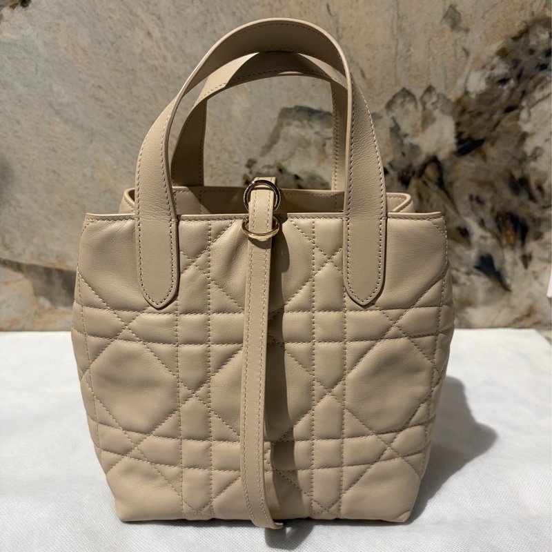 Dior沙丘褐小牛皮Toujours水桶側背包-13