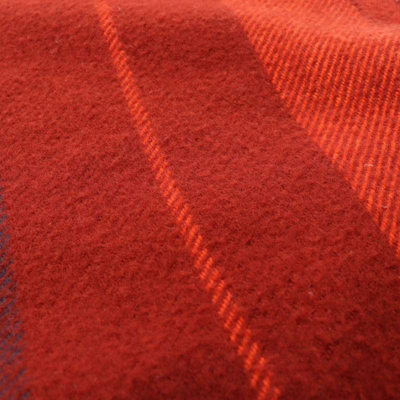 愛馬仕 Rocabal 羊毛羊絨披肩，酒紅色，二手女款-5