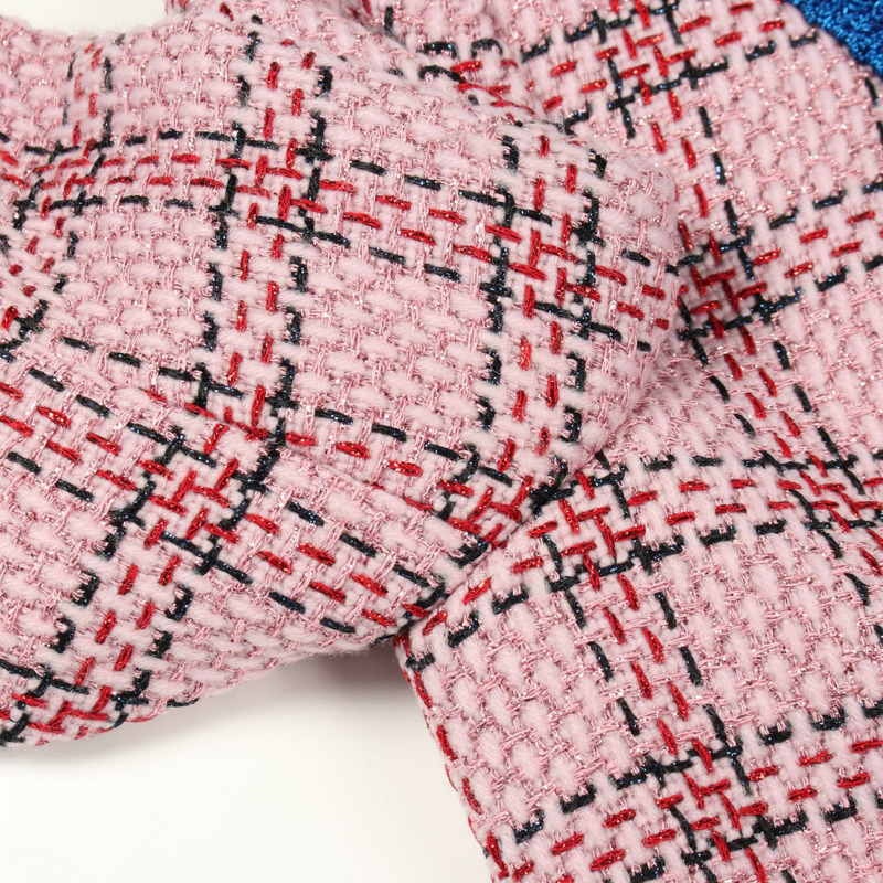 GUCCI 斜紋軟呢外套，無色，尼龍/人造絲，粉紅色/紅色/藍色，二手女款-5