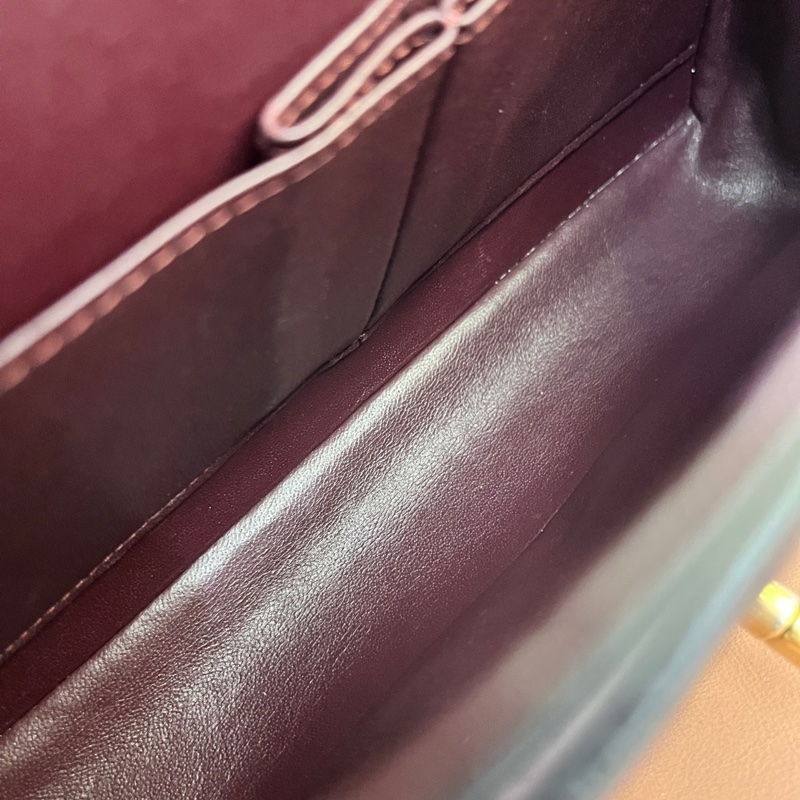 Chanel香奈兒黑金荔枝紋牛皮cf中號 29開-7