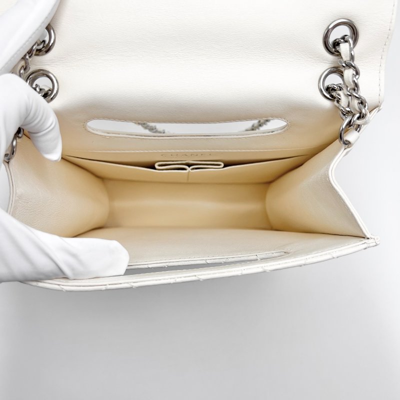 CHANEL 經典萎格紋竪版 手拎肩背鏈條口蓋包 19*23*6 98新配件塵袋 保卡-5