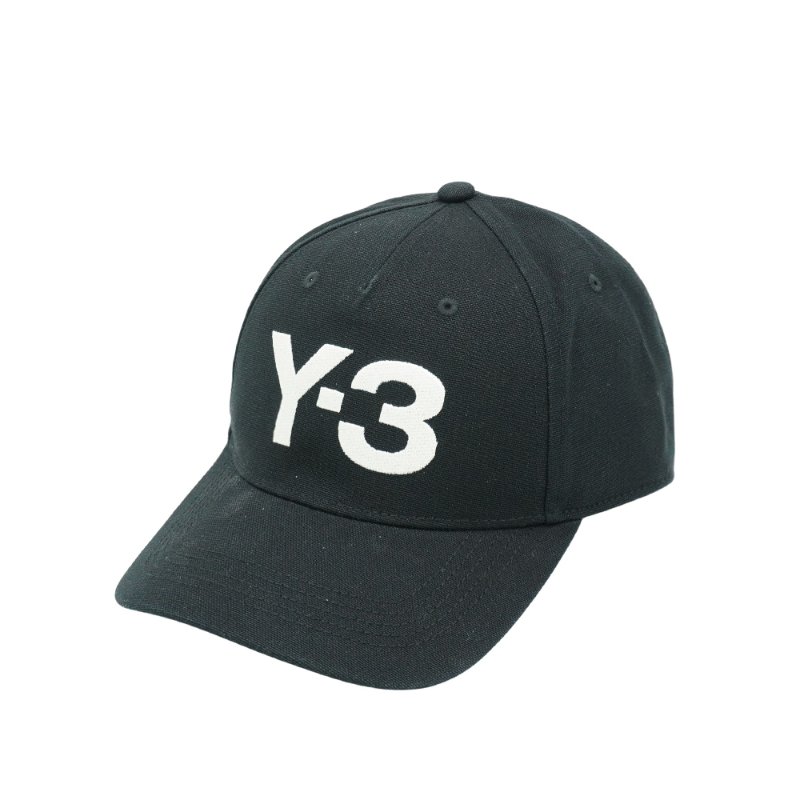 Y-3 帆布品牌刺繡白Logo棒球帽(JP1142-黑)-0