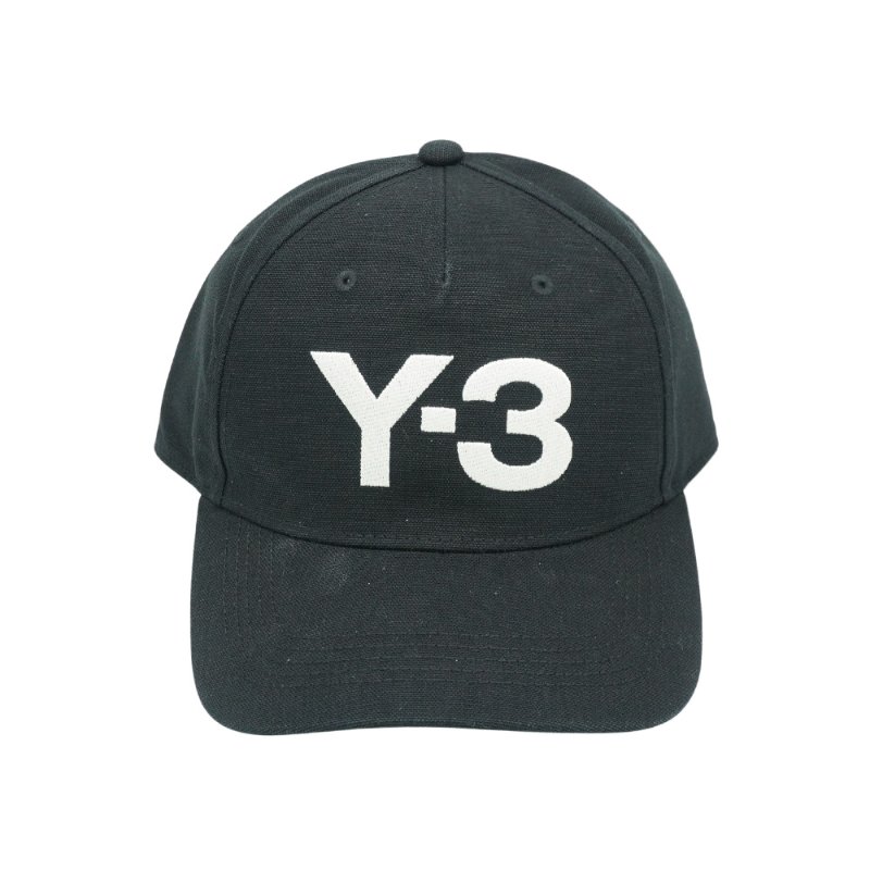 Y-3 帆布品牌刺繡白Logo棒球帽(JP1142-黑)-1