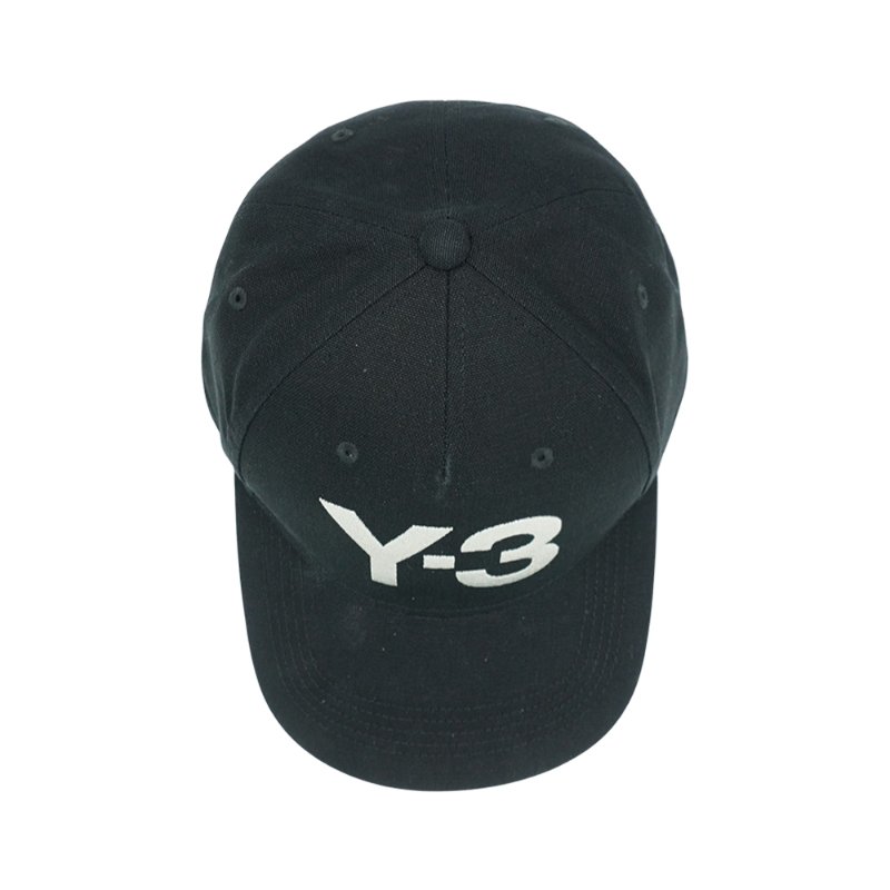 Y-3 帆布品牌刺繡白Logo棒球帽(JP1142-黑)-2