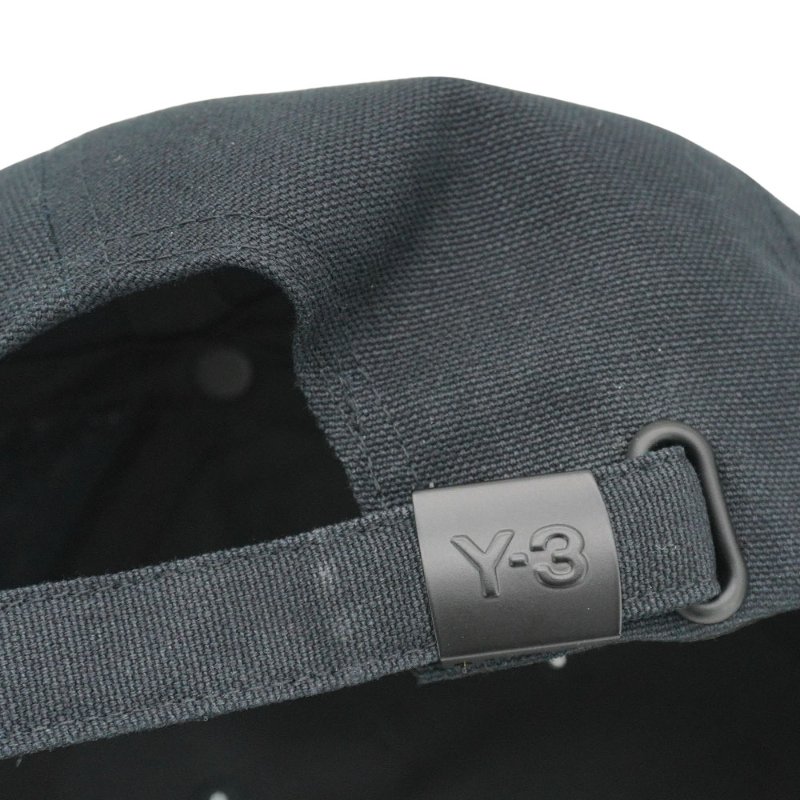 Y-3 帆布品牌刺繡白Logo棒球帽(JP1142-黑)-4