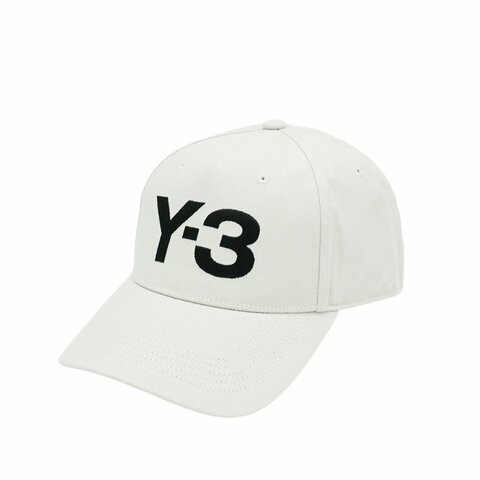 Y-3 帆布品牌刺繡黑Logo棒球帽(JP1144-白)