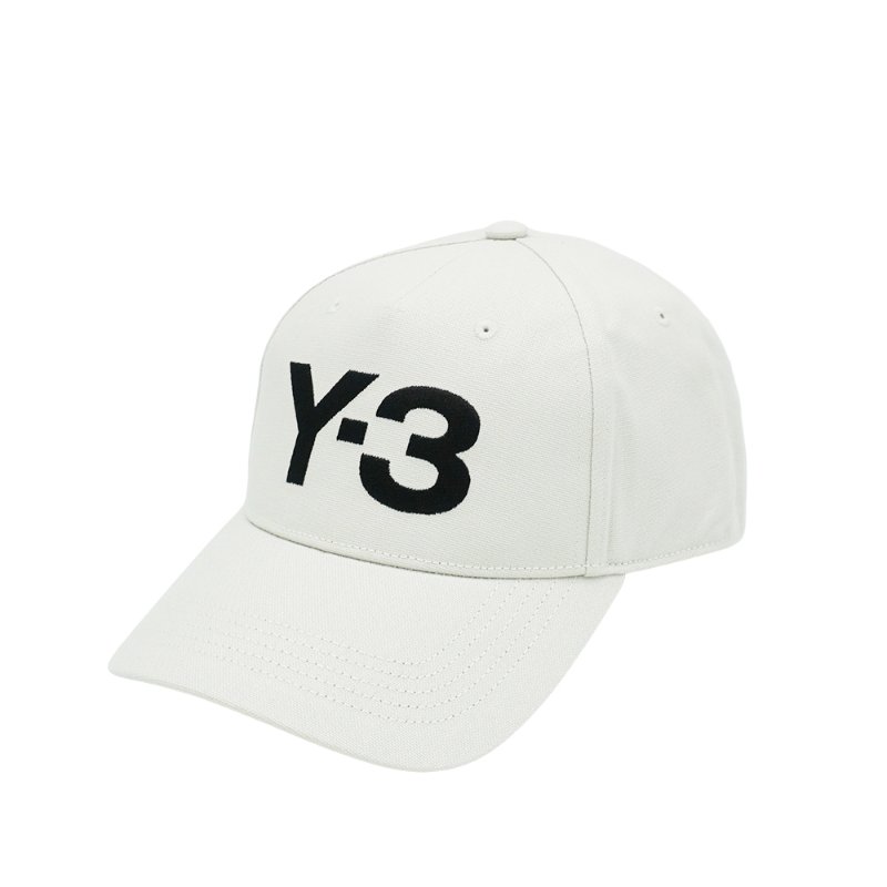 Y-3 帆布品牌刺繡黑Logo棒球帽(JP1144-白)-0
