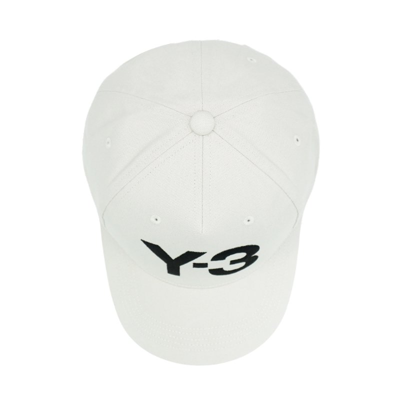 Y-3 帆布品牌刺繡黑Logo棒球帽(JP1144-白)-3