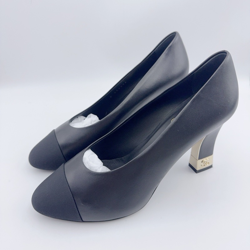 閒置未使用CHANEL 香奈兒/38.5碼黑色 高跟鞋-1