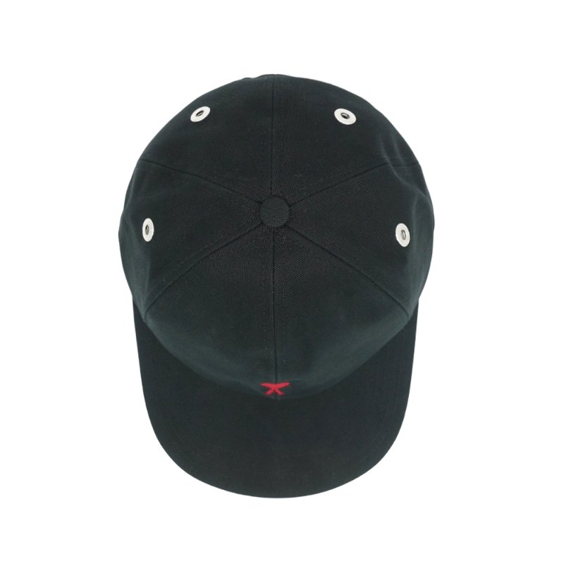 Ami 刺繡紅色愛心Logo棉質棒球帽(黑)-3