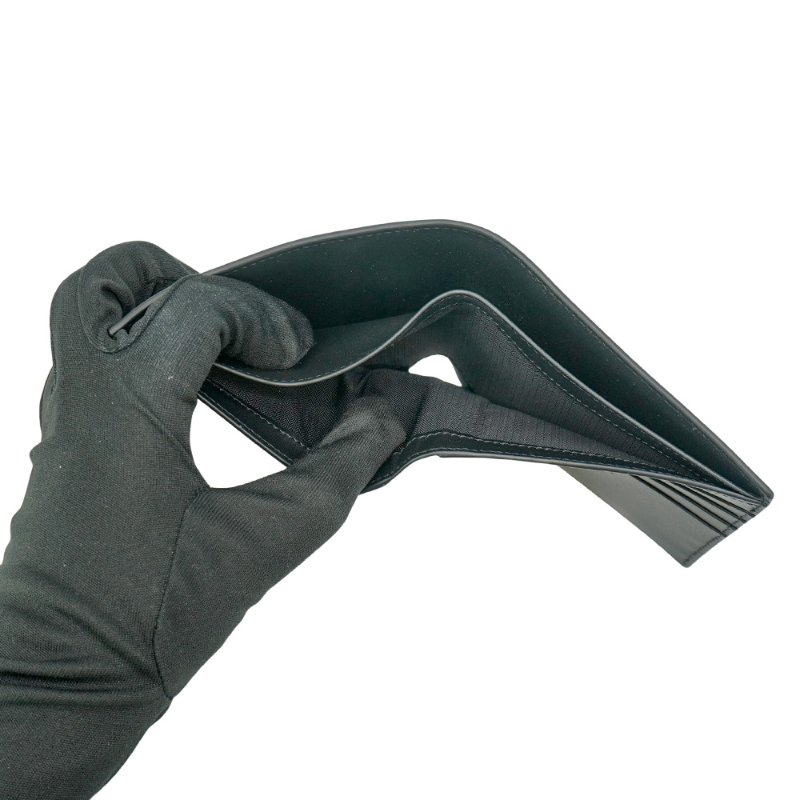 Loewe 滑面皮革品牌浮雕logo八卡對開短夾(黑)-5