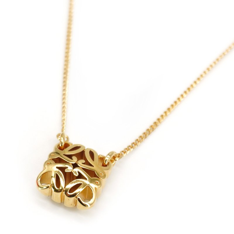 Loewe Anagram 浮雕品牌Logo項鍊(金)-2