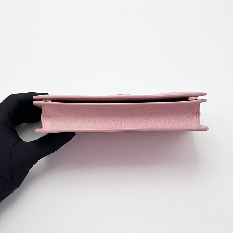 PRADA Saffiano粉色肩背鏈條包18.5*9.5*3.5 98新配件盒子塵袋-4