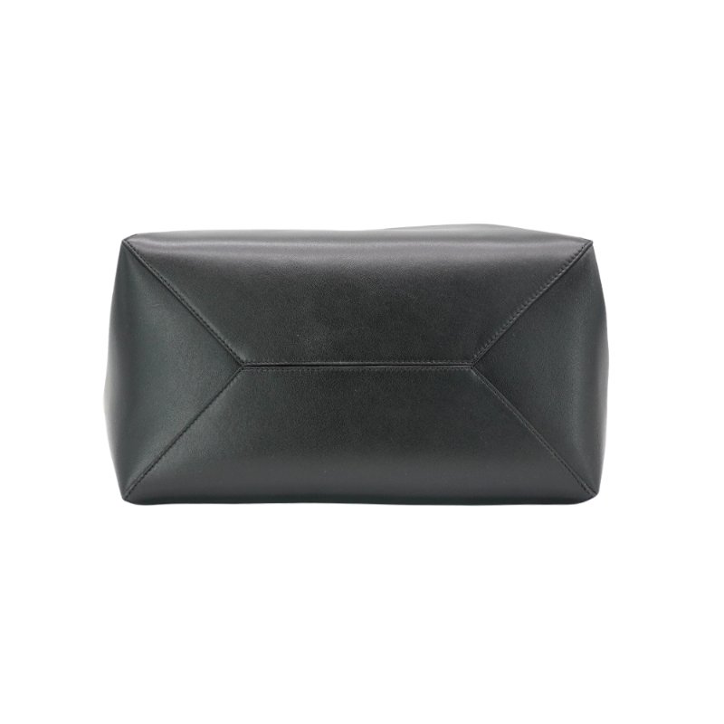 Loewe XL Puzzle Fold 小牛皮肩背托特包(黑)-4