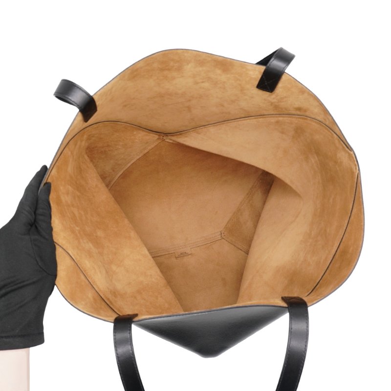 Loewe XL Puzzle Fold 小牛皮肩背托特包(黑)-5