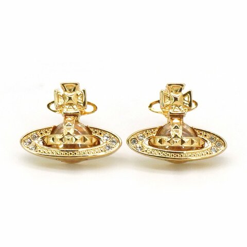 Vivienne Westwood 星球水鑽針式耳環(金)