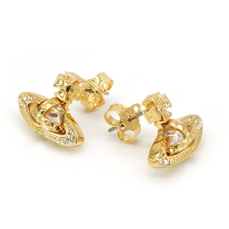 Vivienne Westwood 星球水鑽針式耳環(金)-1