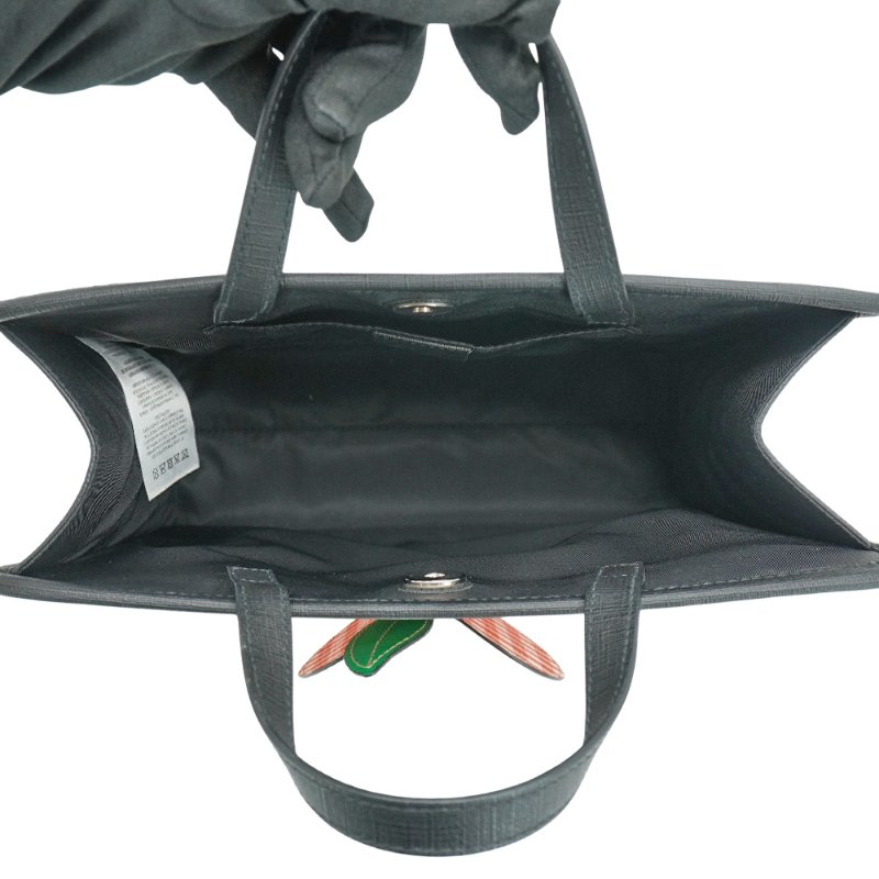 Gucci 黑邊帆布立體蘋果手提包(648797-卡其/黑)-4