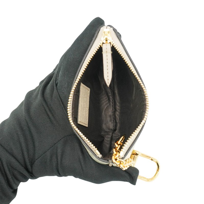 Gucci 展示品 印花帆布拉鍊零錢包(772321-奶油色)-4