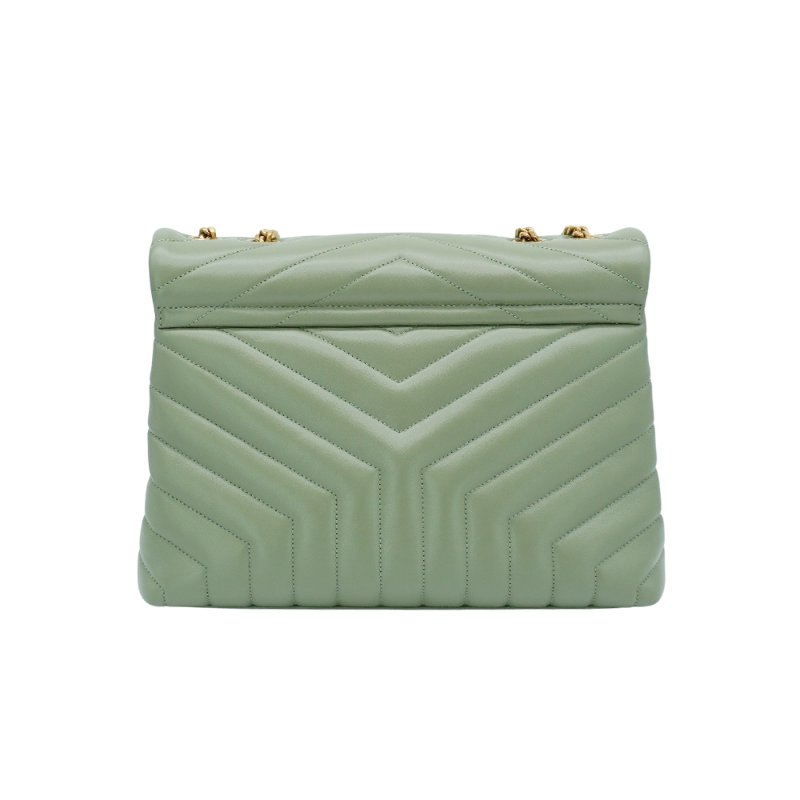 YSL Lou Lou 小羊皮金鏈兩用包-中(574946-抹茶綠)-2