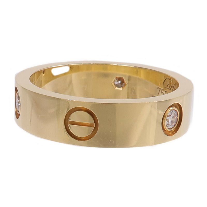 CARTIER 18K黃金Love Ring 3 Diamonds鑽石戒指-2