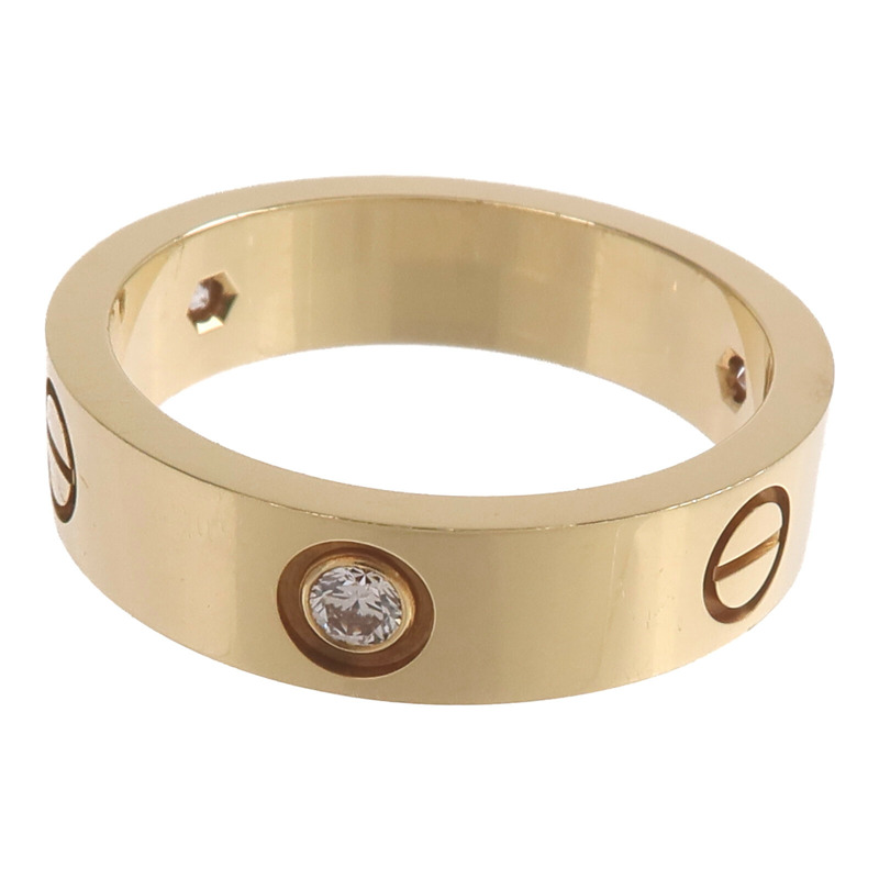 CARTIER 18K黃金Love Ring 3 Diamonds鑽石戒指-6