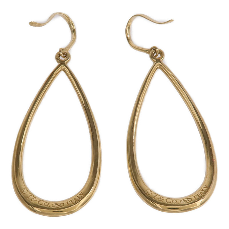 TIFFANY＆CO 18K黃金Open Teardrop Earrings耳環-2
