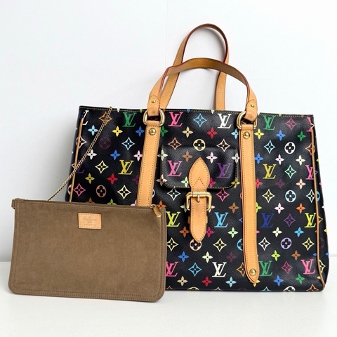 【近新閒置品】 98新💖 LV 路易威登Louis Vuitton 06年中古限量黑三彩大號機場托特包