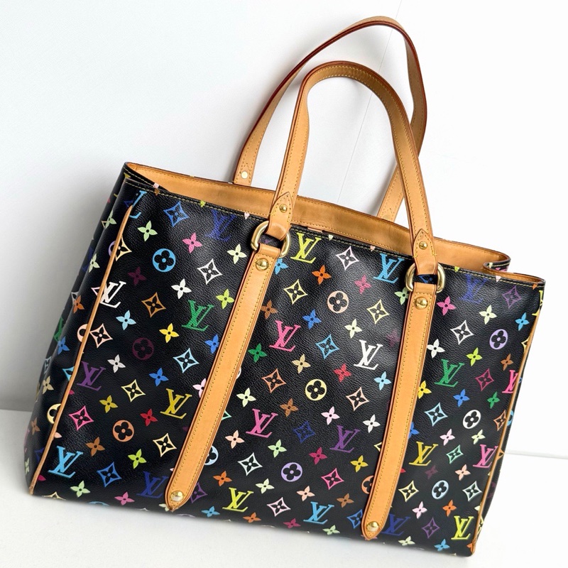 【近新閒置品】 98新💖 LV 路易威登Louis Vuitton 06年中古限量黑三彩大號機場托特包-3