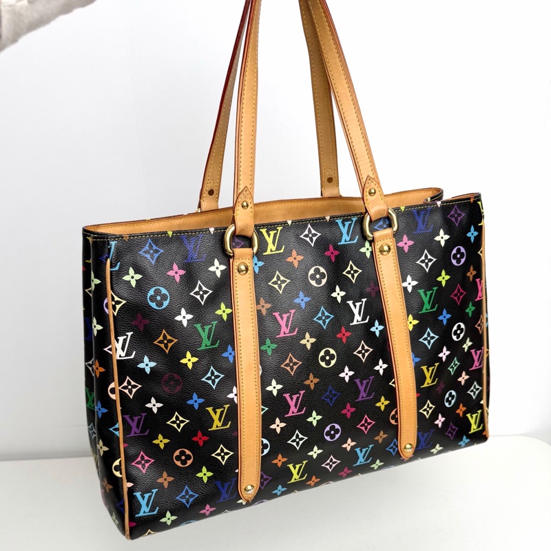 【近新閒置品】 98新💖 LV 路易威登Louis Vuitton 06年中古限量黑三彩大號機場托特包-6