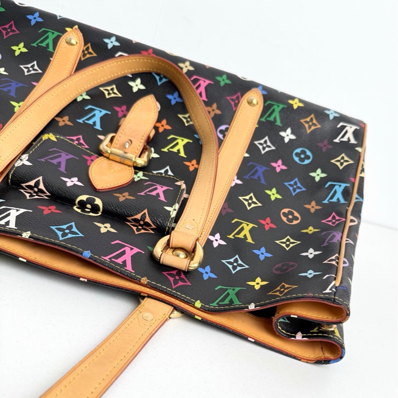 【近新閒置品】 98新💖 LV 路易威登Louis Vuitton 06年中古限量黑三彩大號機場托特包-7