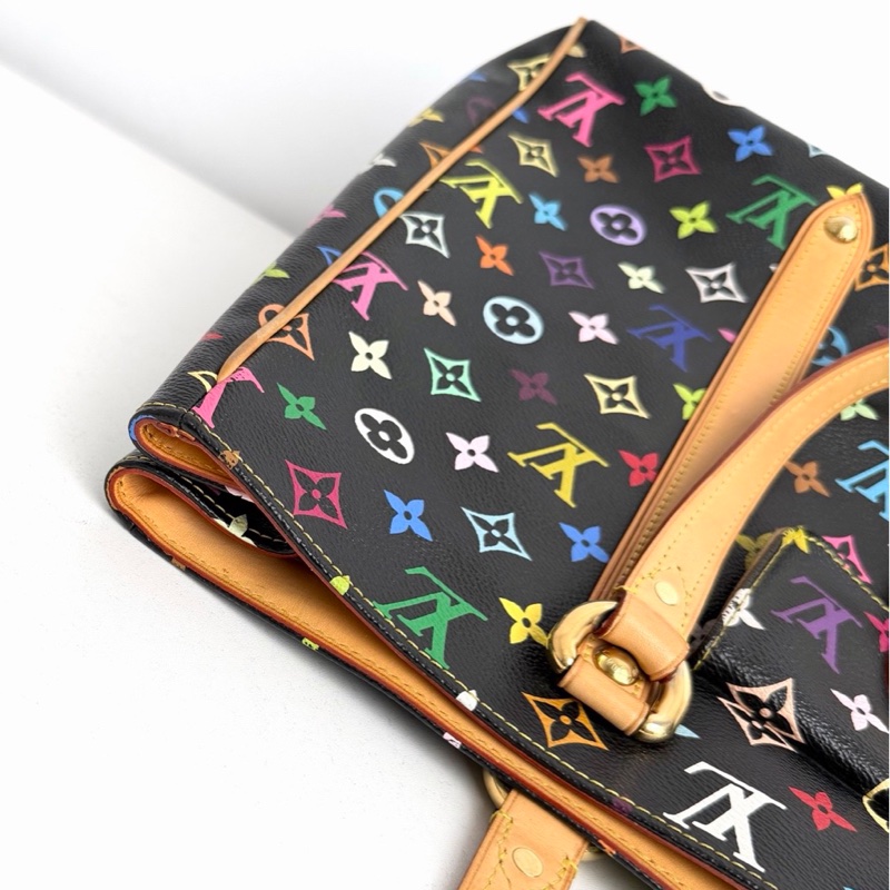 【近新閒置品】 98新💖 LV 路易威登Louis Vuitton 06年中古限量黑三彩大號機場托特包-8