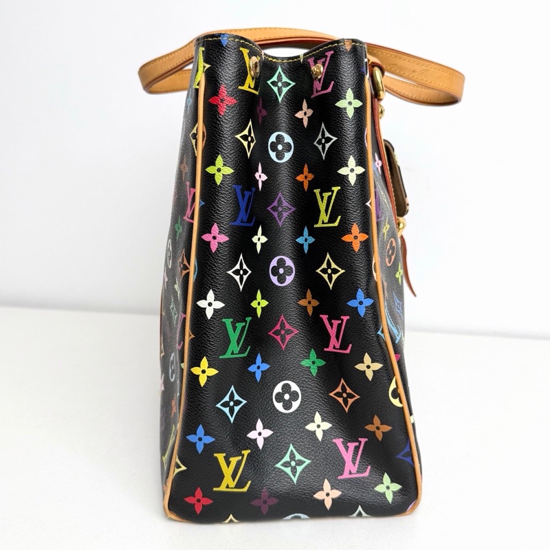 【近新閒置品】 98新💖 LV 路易威登Louis Vuitton 06年中古限量黑三彩大號機場托特包-10