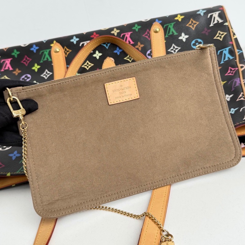 【近新閒置品】 98新💖 LV 路易威登Louis Vuitton 06年中古限量黑三彩大號機場托特包-16