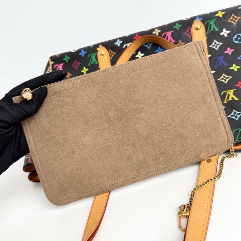 【近新閒置品】 98新💖 LV 路易威登Louis Vuitton 06年中古限量黑三彩大號機場托特包-17