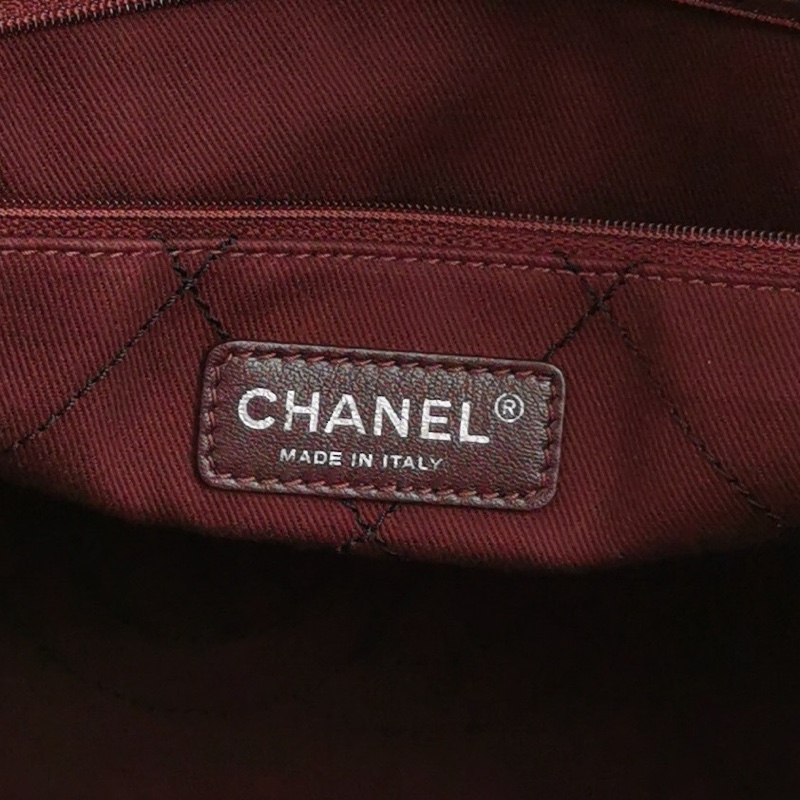Chanel 牛皮純色菱格絎縫單肩包 尺寸約33x29-6