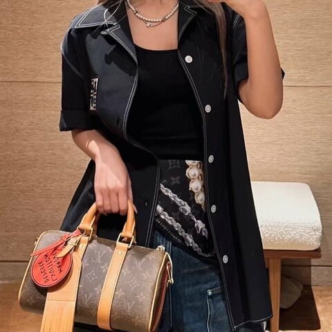 LV 經典老花西部牛仔系列Keepall25手提肩背斜背包 芯片款25*15*11 98新配件塵袋