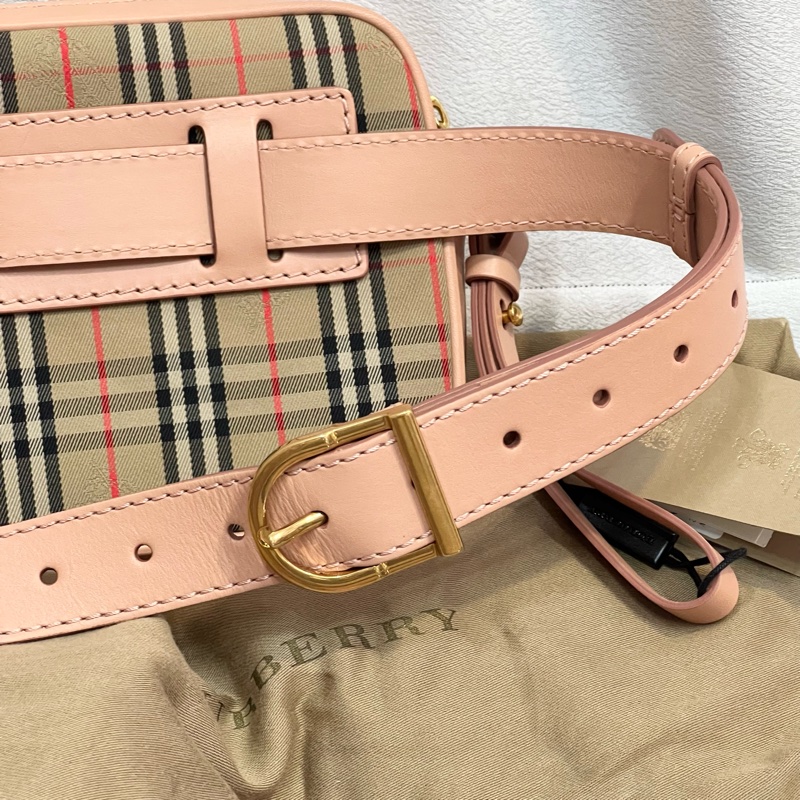 Burberry Peach Women's Leather Link Bum Belt/Waist/Body Bag-9