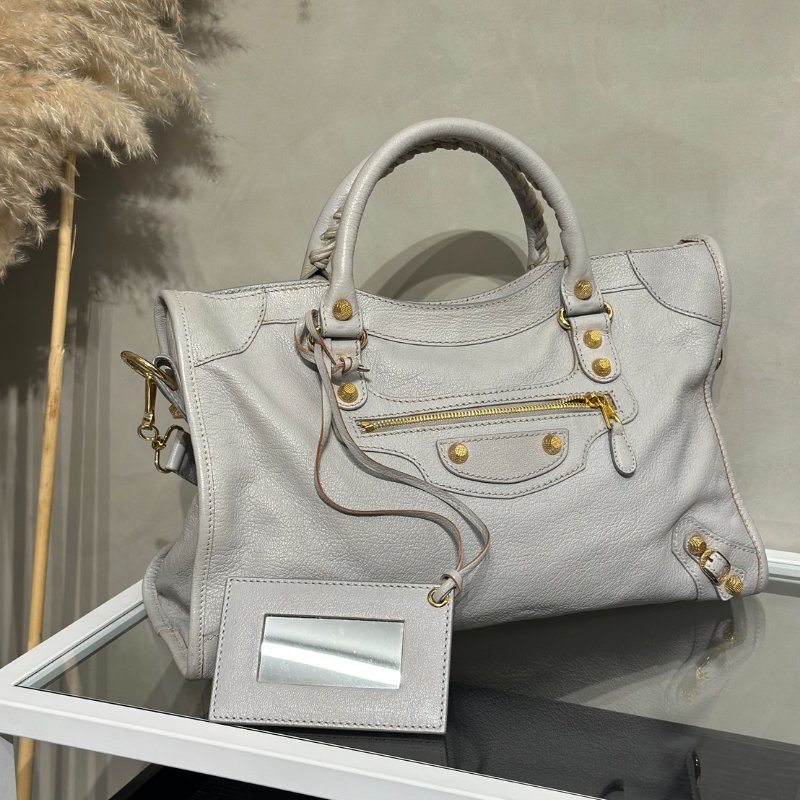 Balenciaga Classic city機車包 - 灰金-2