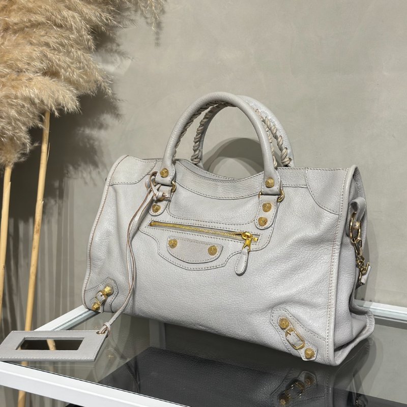 Balenciaga Classic city機車包 - 灰金-3